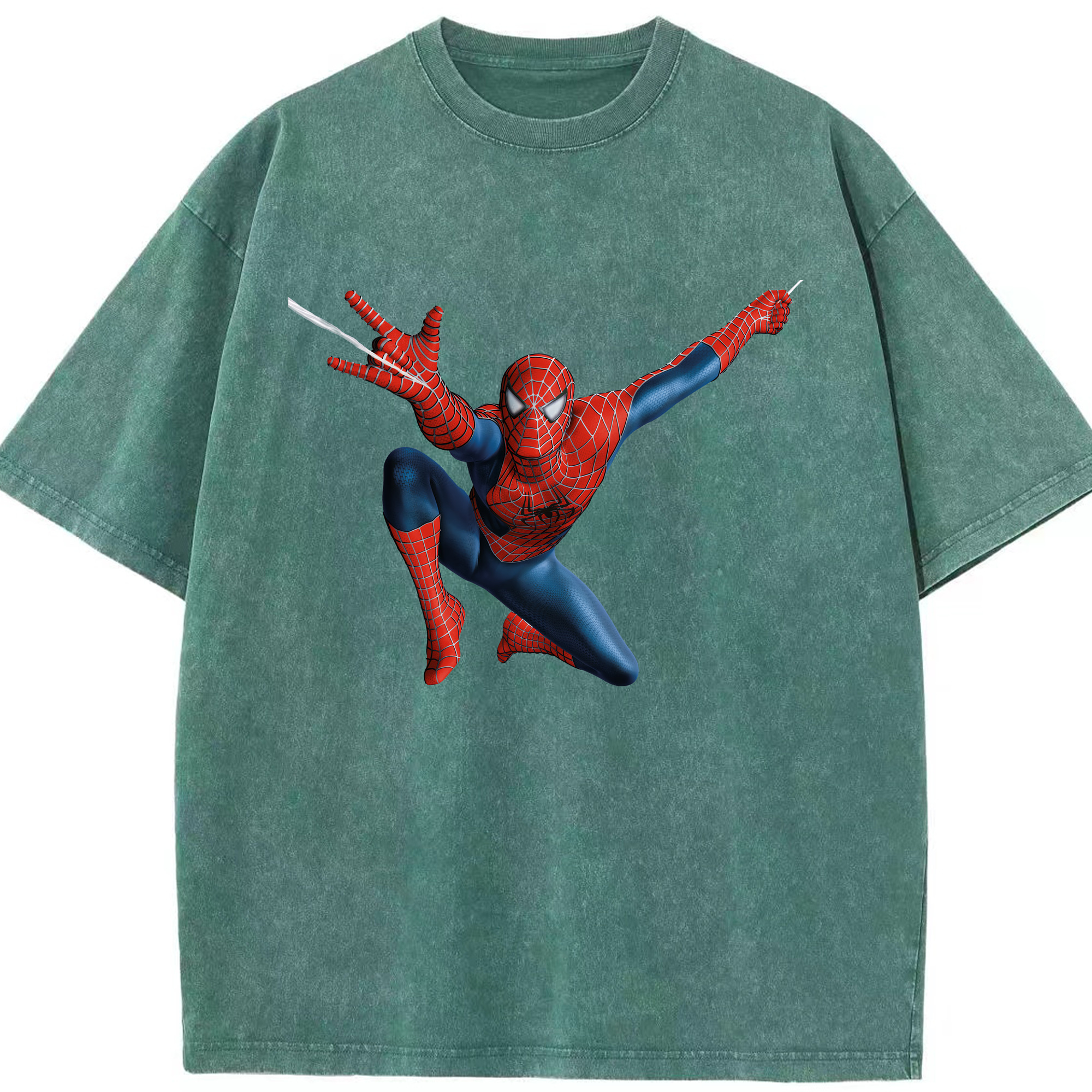 （画像用） Spider Man スパイダーマン 綿100% ヴィンテージ風 半袖Tシャツ（フロントプリント）